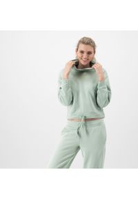 Bluza z kapturem damska Puma Gym & Pilates. Typ kołnierza: kaptur. Kolor: zielony. Materiał: poliester, bawełna. Sport: joga i pilates