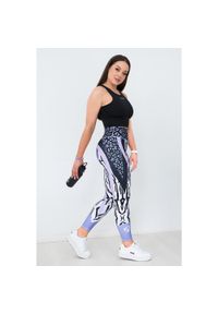 2SkIN - Legginsy sportowe kształtujące sylwetkę damskie 2skin Fit Freak lila. Kolor: fioletowy, wielokolorowy, biały, różowy. Materiał: elastan, poliester