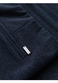 Ombre Clothing - Męskie krótkie spodenki na gumce ze strukturalnej dzianiny – granatowe V1. Okazja: na co dzień. Kolor: niebieski. Materiał: dzianina. Długość: krótkie. Styl: klasyczny, casual #7