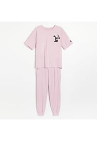 Reserved - Piżama ze spodniami Kot Feliks - Różowy. Kolor: różowy #1