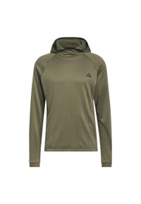 Adidas - Bluza z kapturem COLD.RDY. Typ kołnierza: kaptur. Kolor: zielony. Materiał: materiał. Sport: golf