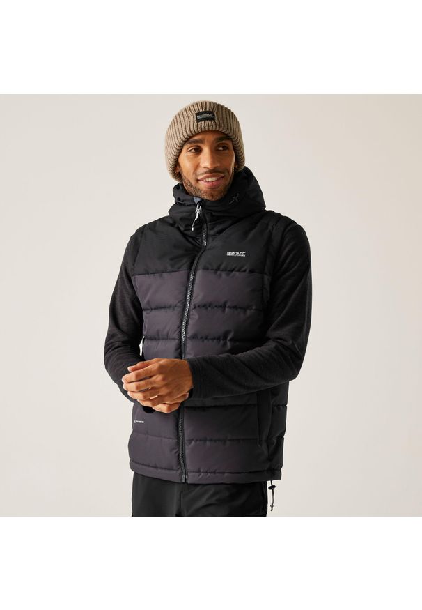 Regatta - Kamizelka męska ocieplana Aldthorn. Kolor: szary, brązowy, wielokolorowy. Materiał: puch, syntetyk. Długość rękawa: bez rękawów. Sezon: zima