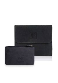 Zestaw skórzany portfel i etui na klucze PAOLO PERUZZI ZUP-64-BL czarny. Kolor: czarny. Materiał: skóra