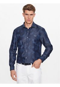 Guess Koszula M3YH10 WFKE0 Granatowy Slim Fit. Kolor: niebieski. Materiał: lyocell #1
