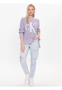 Calvin Klein Jeans Sweter J20J221347 Fioletowy Regular Fit. Kolor: fioletowy. Materiał: bawełna