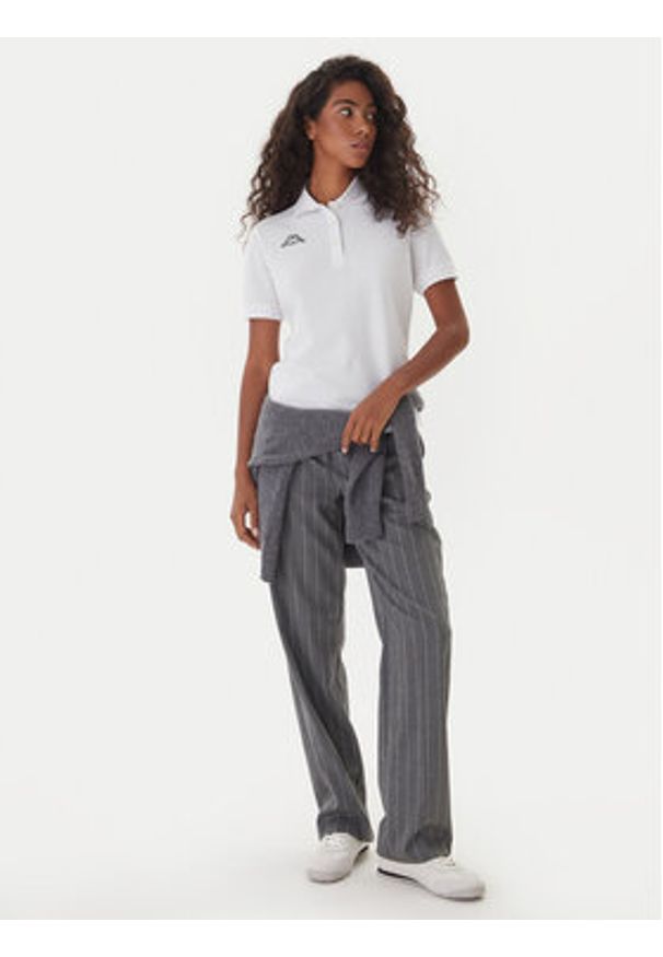 Kappa Polo Logo Sharas Wss 302B3C0 Biały Regular Fit. Typ kołnierza: polo. Kolor: biały. Materiał: bawełna