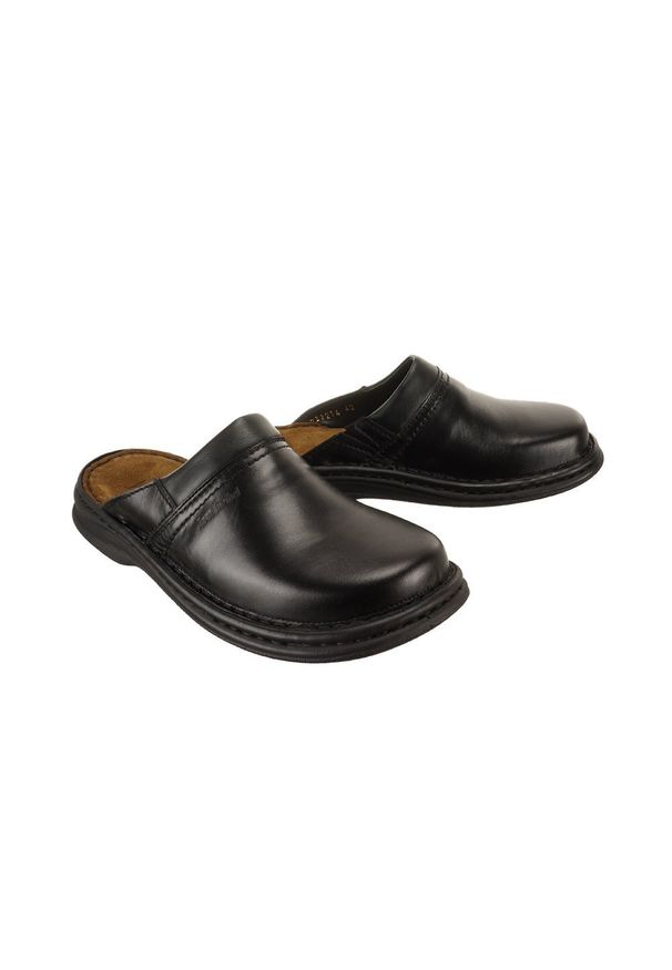 Josef Seibel - JOSEF SEIBEL 10663 MAX 37 600 schwarz duża stopa, klapki męskie, rozmiary: 48-49. Kolor: czarny. Materiał: skóra