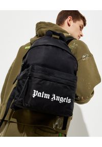 PALM ANGELS - Czarny plecak z logo. Kolor: czarny. Wzór: aplikacja #8