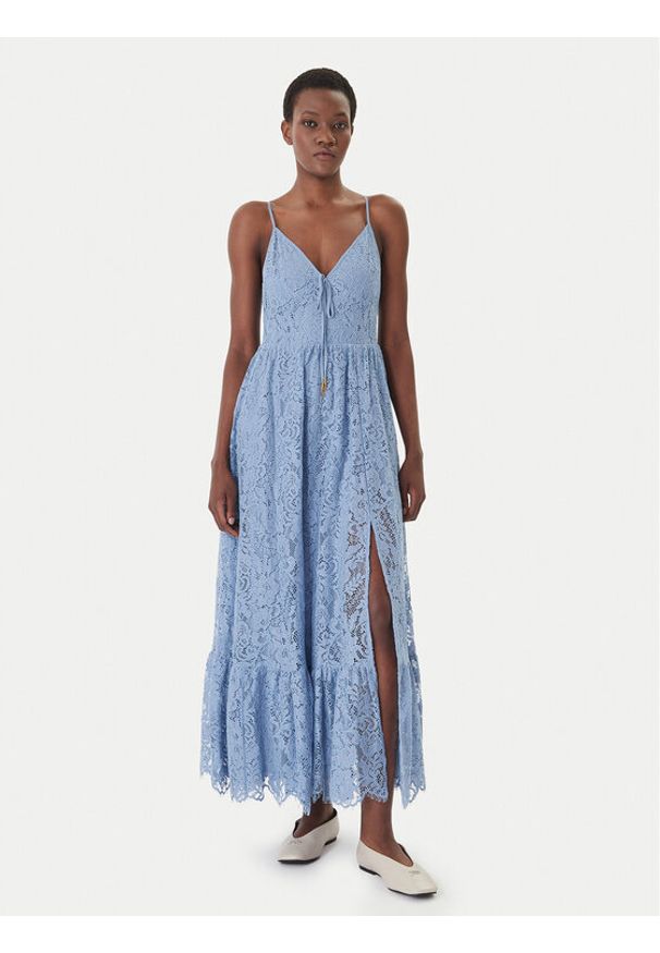 MICHAEL Michael Kors Sukienka letnia MS683HQKQ9 Błękitny Regular Fit. Kolor: niebieski. Materiał: bawełna. Sezon: lato