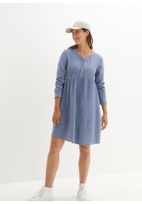 bonprix - Sukienka ciążowa i do karmienia z muślinu. Kolekcja: moda ciążowa. Kolor: niebieski #3