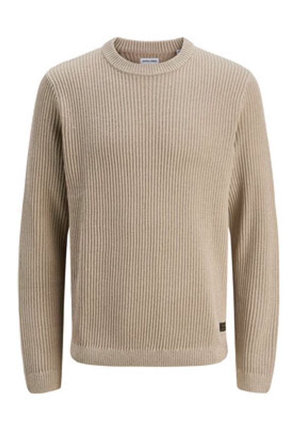 Jack & Jones Sweter Dover 12278816 Beżowy Regular Fit. Kolor: beżowy. Materiał: syntetyk