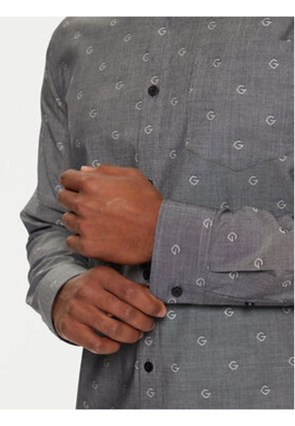 Guess Koszula M5RH05 WFXX1 Szary Regular Fit. Kolor: szary. Materiał: bawełna, syntetyk