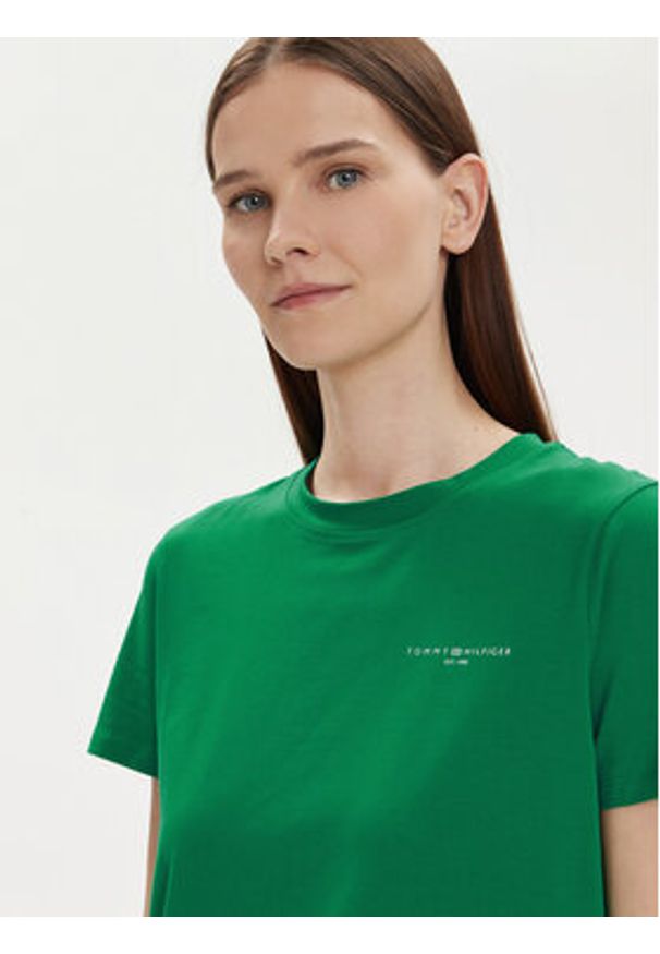 TOMMY HILFIGER - Tommy Hilfiger T-Shirt 1985 WW0WW37877 Zielony Regular Fit. Kolor: zielony. Materiał: bawełna