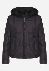 Born2be - Czarna Kurtka Pikowana z Materiałowym Kapturem Odpinanym Jasilea. Okazja: na co dzień. Kolor: czarny. Materiał: materiał. Styl: casual #3