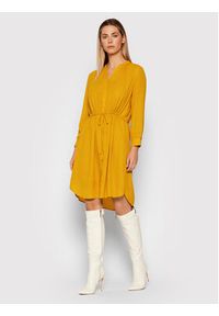 Selected Femme Sukienka koszulowa Damina 16059977 Żółty Regular Fit. Kolor: żółty. Materiał: syntetyk. Typ sukienki: koszulowe #3
