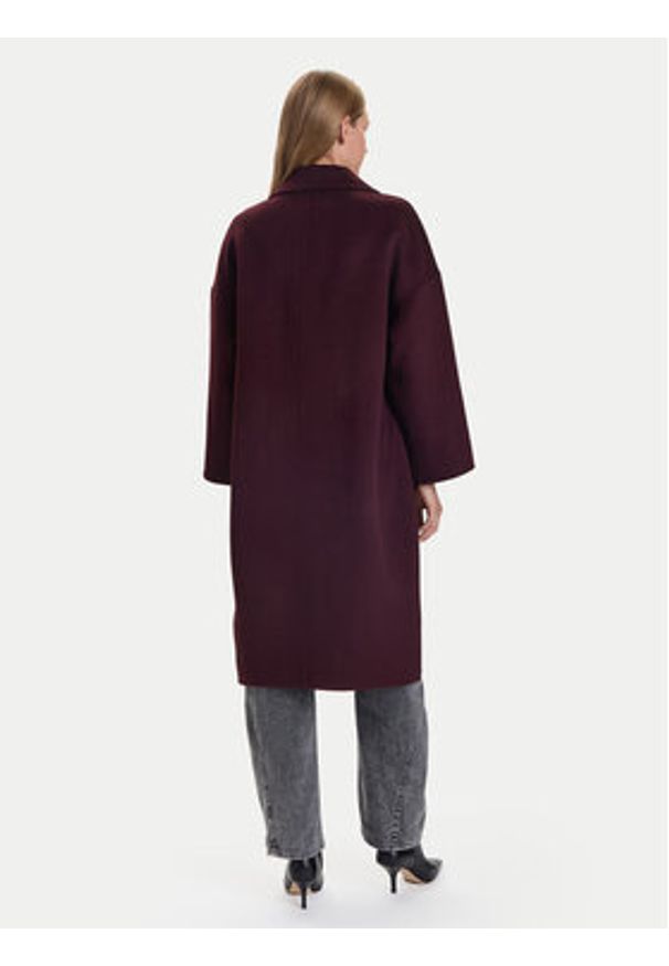 ViCOLO Płaszcz wełniany TF0003 Bordowy Regular Fit. Kolor: czerwony. Materiał: syntetyk