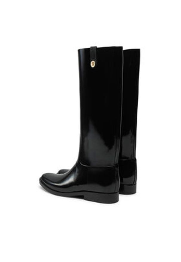 TOMMY HILFIGER - Tommy Hilfiger Kalosze Th Stud Rubber Long Rainboot FW0FW08185 Czarny. Kolor: czarny