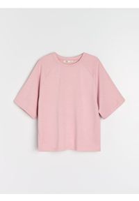 Sinsay - Bluza z domieszką wiskozy - różowy. Kolor: różowy. Materiał: wiskoza