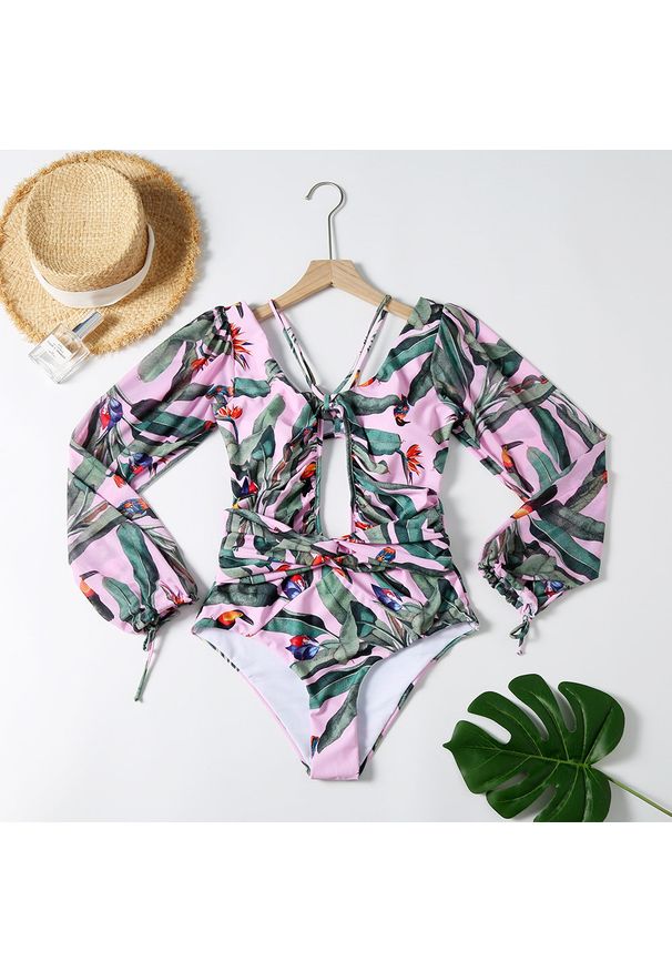 Intica - Strój kąpielowy z długim rękawem UV ochrona szybkoschnący Zwaanhilde. Kolor: wielokolorowy. Materiał: materiał. Długość: długie