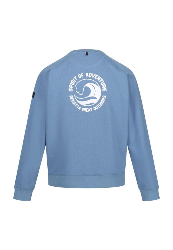 Regatta - Bluza Męska Z Motywem Fali Dekolt W Szpic Nithsdale. Kolor: fioletowy. Styl: sportowy. Sport: turystyka piesza