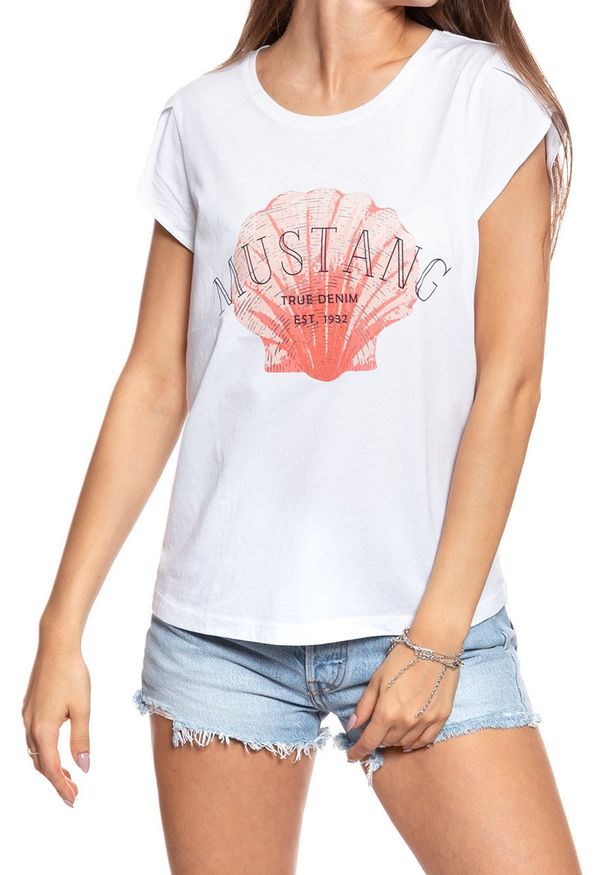 Mustang - MUSTANG T SHIRT DAMSKI Alina C Foilprint 1009473 2045. Wzór: nadruk