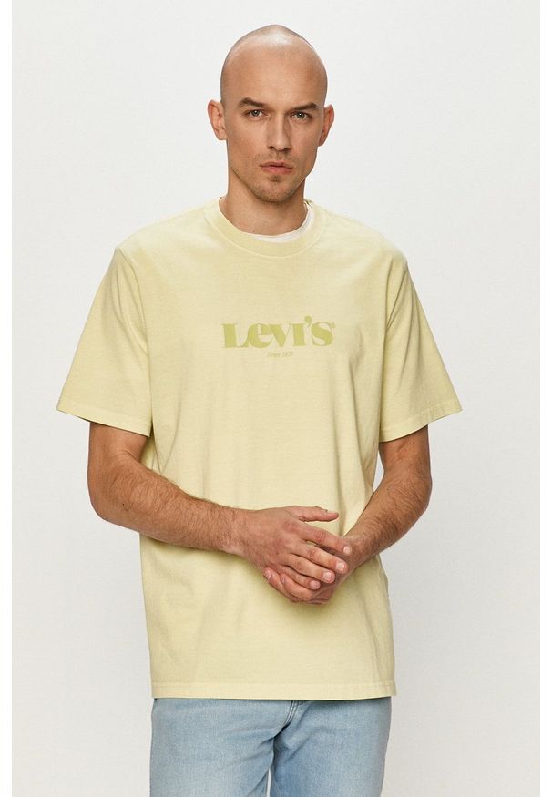 Levi's® - Levi's T-shirt kolor zielony. Okazja: na spotkanie biznesowe, na co dzień. Kolor: zielony. Wzór: nadruk. Styl: biznesowy, casual