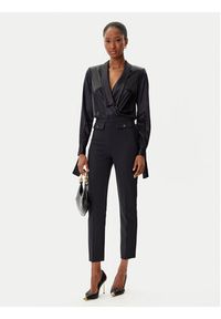 Elisabetta Franchi Body CB-007-57E2-V490 Czarny Regular Fit. Kolor: czarny. Materiał: jedwab