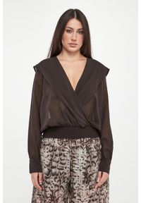 Pinko - Bluzka damska szyfonowa z kapturem Castiglione PINKO. Typ kołnierza: kaptur. Materiał: szyfon #4