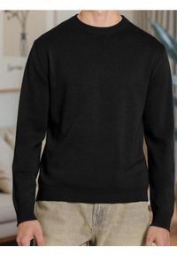 Sinsay - Sweter z długim rękawem - czarny. Kolor: czarny. Długość rękawa: długi rękaw. Długość: długie