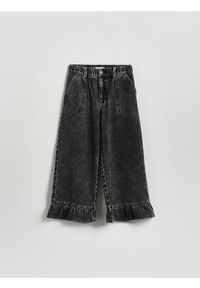 Reserved - Jeansy super wide leg 7/8 - szary. Kolor: szary #1