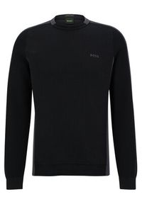 BOSS - Boss Sweter 50493767 Czarny Regular Fit. Kolor: czarny. Materiał: bawełna