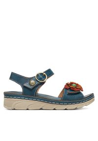Laura Vita Sandały Dorry 03 Granatowy. Kolor: niebieski. Materiał: skóra #1
