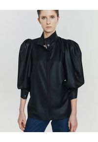 ANIA KUCZYŃSKA - Czarna koszula z wełny Vulcanella. Kolor: czarny. Materiał: wełna