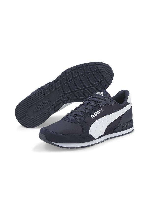 Buty do chodzenia męskie Puma ST RUNNER V3 NL. Zapięcie: sznurówki. Kolor: niebieski, wielokolorowy, biały. Materiał: syntetyk, tkanina, mesh, materiał. Szerokość cholewki: normalna. Sport: turystyka piesza