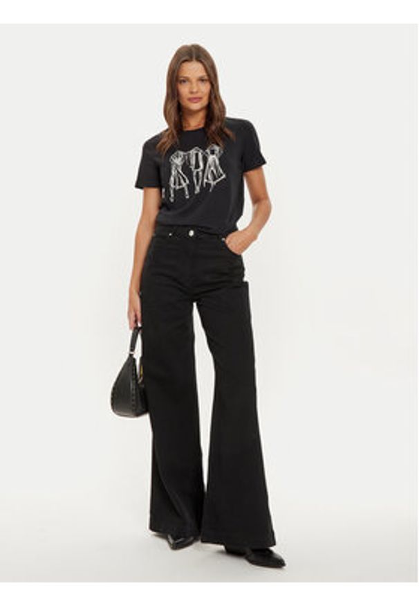 Vero Moda T-Shirt Romy 10320297 Czarny Regular Fit. Kolor: czarny. Materiał: bawełna