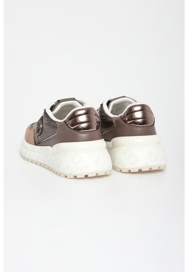 Pinko - Sneakersy damskie skórzane Gem 07 PINKO. Materiał: skóra