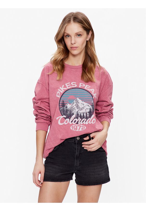 BDG Urban Outfitters Bluza BDG PIKES PEAKS SKATE LS 76471234 Różowy Oversize. Kolor: różowy. Materiał: bawełna