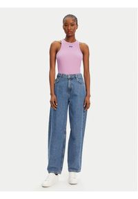 Hugo - HUGO Top 50508857 Różowy Slim Fit. Kolor: różowy. Materiał: bawełna #4