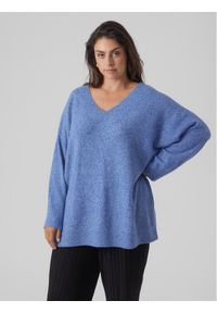 Vero Moda Curve Sweter 10297266 Niebieski Regular Fit. Kolor: niebieski. Materiał: syntetyk #1