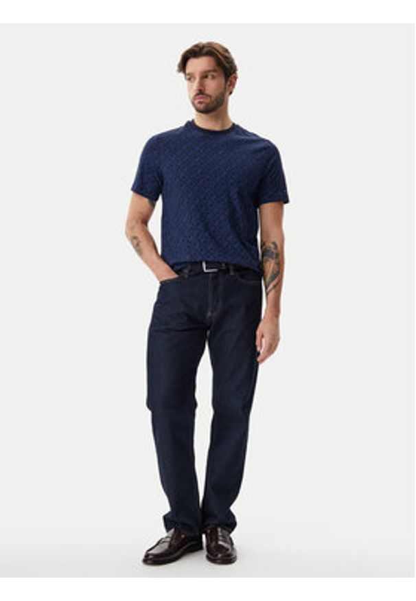 TOMMY HILFIGER - Tommy Hilfiger T-Shirt Monogram MW0MW39251 Granatowy Regular Fit. Kolor: niebieski. Materiał: bawełna