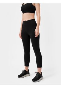 4f - 4F Legginsy treningowe 7/8 z dodatkiem materiałów z recyklingu damskie XS. Stan: podwyższony. Kolor: czarny. Materiał: materiał