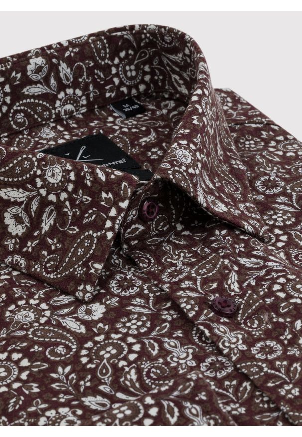 Pako Lorente - Casualowa brązowa koszula w paisley. Okazja: na co dzień. Kolor: brązowy. Materiał: bawełna. Długość rękawa: długi rękaw. Długość: długie. Wzór: paisley. Styl: casual