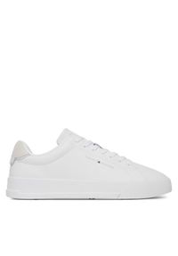 TOMMY HILFIGER - Tommy Hilfiger Sneakersy Th Court Lth Detail Ess FM0FM05367 Biały. Kolor: biały. Materiał: skóra
