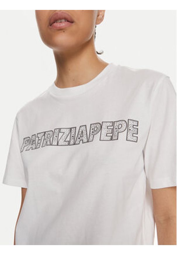 Patrizia Pepe T-Shirt 2M4389/J089-W103 Biały Regular Fit. Kolor: biały. Materiał: bawełna