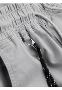 Ombre Clothing - Spodnie męskie materiałowe JOGGERY z ozdobnym sznurkiem - jasnoszare V2 P908 - XXL. Kolor: szary. Materiał: materiał #5