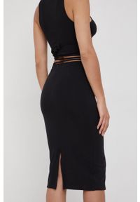 Calvin Klein Jeans spódnica J20J218948.9BYY kolor czarny midi prosta. Okazja: na co dzień. Kolor: czarny. Materiał: dzianina. Wzór: gładki. Styl: casual #3