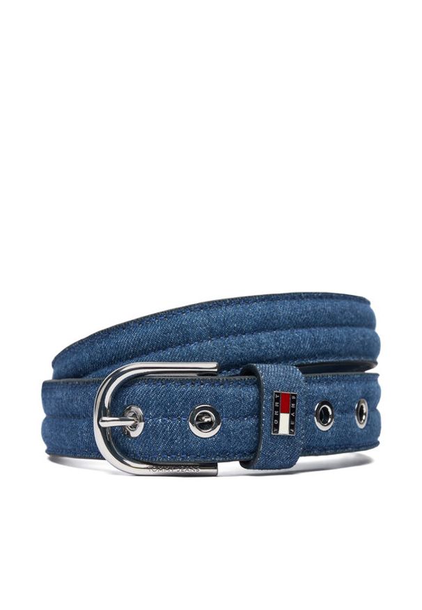 Tommy Jeans Pasek Damski Denim Cool 3.5 AW0AW18046 Niebieski. Kolor: niebieski. Materiał: materiał