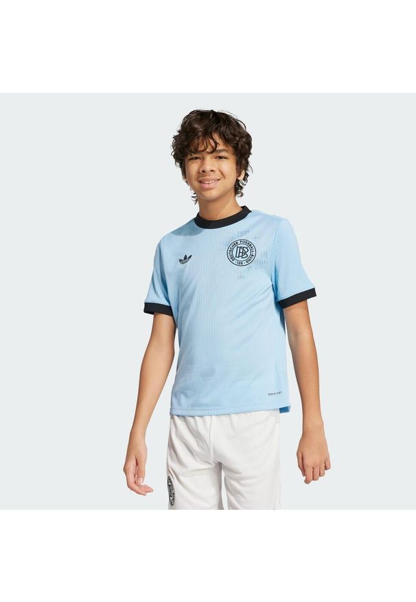 Adidas - Koszulka Germany Anniversary Kids. Kolor: czarny, niebieski, wielokolorowy. Materiał: materiał. Sport: piłka nożna