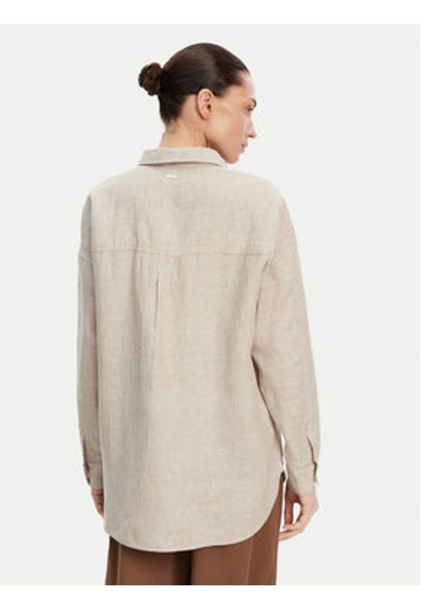 Barbour Koszula Hampton LSH1596SN31 Beżowy Relaxed Fit. Kolor: beżowy. Materiał: len