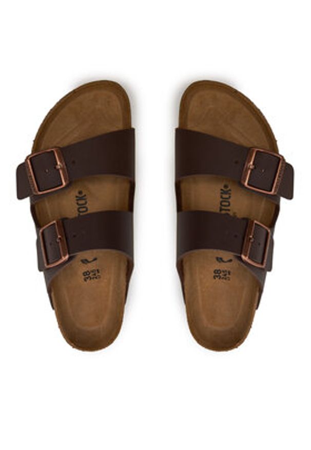 Birkenstock Klapki Arizona Birko-Flor 0051703 Brązowy. Kolor: brązowy. Materiał: skóra